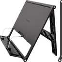 Readaeer Portable Book Stand Free Angle Adjustable Book Holder for Thick Textbook Collapsible Lightweight Book Rest (Black)