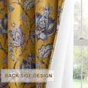 NICETOWN Curtains for Living Room 96 Inches Long 2 Panels, Room Darkening Curtains for Farmhouse, Thermal Insulated Privacy Drapes Oak Brown Botanical Floral Print Design, W52 per Panel