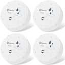 Geevon 4 Pack Water Leak Detectors, 100dB Water Sensor Alarms Flood Detector for Basements, Bathrooms, Laundry Rooms, Kitchens, Garages, and Attics, Water Alarms Battery-Operated (Battery Included)
