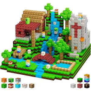 100 PCS Magnetic Blocks - Building Blocks Toy Magnetic Tiles STEM Sensory Outdoor Toys, Build World Cubes Toys Gifts for Kids Toddlers Boys Girls Age 3-12 Year Old, Christmas Birthday Gift