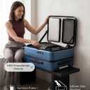 LUGGEX Top Opening Carry On Luggage, Aluminum Frame, Black, 20"