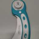 45mm Rotary Cutter with 5pcs Extra Blades, Ergonomic Handle Rolling Cutter with Safety Lock for Fabric, Leather, Crafting, Sewing, Quilting, Fabric Rotary Cutter Perfect for Left & Right Hand (Green) (Turquoise)