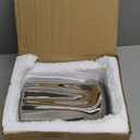 Ceramic Silver Flower Vase, Crinkle Paper Shape, Metal Decorative Home Accent (Large)