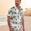 Weecreeture Floral Hawaiian Shirt for Men Summer Button Up Shirt Short Sleeve Mens Beach Tropical Casual Aloha Shirt (XXL)