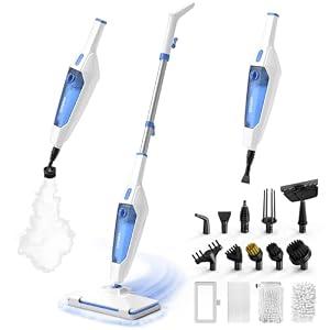 SENMO Steam Mop, 14-in-1 Detachable Steam Cleaner for Home and Floor, 1300W 228°F Deep Cleaning MultiPurpose Steamer with 14 Attachments for Floor, Tile, Grout, Furniture, Carpet, Wall (Blue)