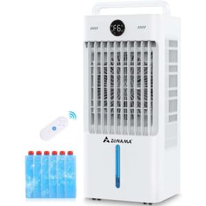Swamp Cooler, 3-IN-1 Evaporative Air Cooler with Display & Remote, Windowless Portable Air Conditioners with Ice Cooling, 12H Timer, 6 Speeds, 60 Oscillation, Air Cooler Fan for Home Office