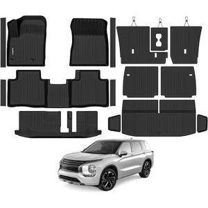 Naibeve Floor Mats for 2022-2026 Mitsubishi Outlander Gas 7 Seats