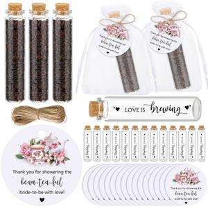 2 x Skybooly 30 Set Mini Glass Bottles Cork Stoppers Bridal Shower Favors