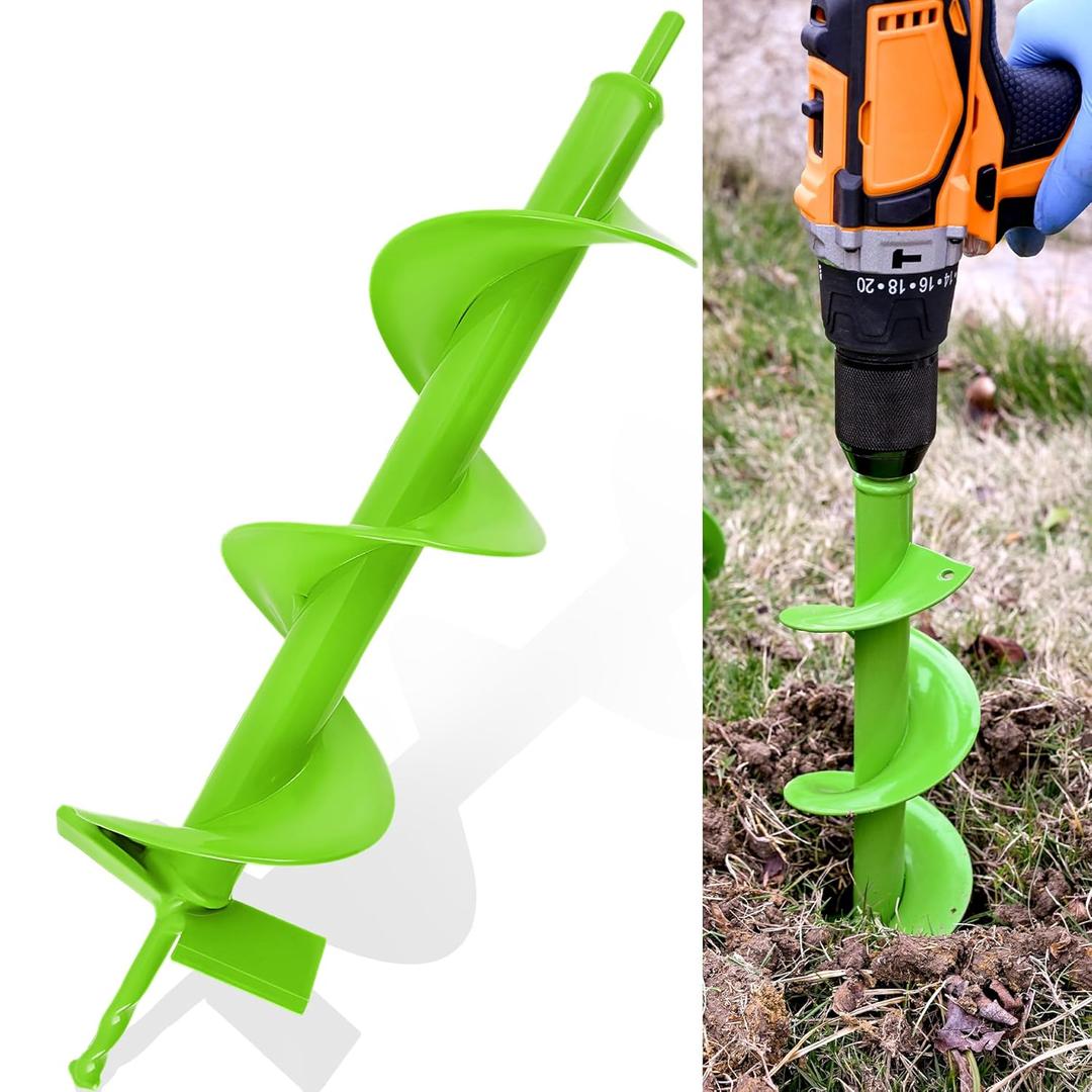 MAZING 16" x 4" Upgraded Spiral Auger Drill Bit for Planting, Heavy Duty Garden Auger Bit, Bulb Planter Tool for Post Hole Digger Plant Flower Bedding Digging