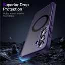 JETech Magnetic Case for Samsung Galaxy S24 5G, Compatible with MagSafe, Translucent Matte Back Shockproof Phone Cover (Cobalt Violet)