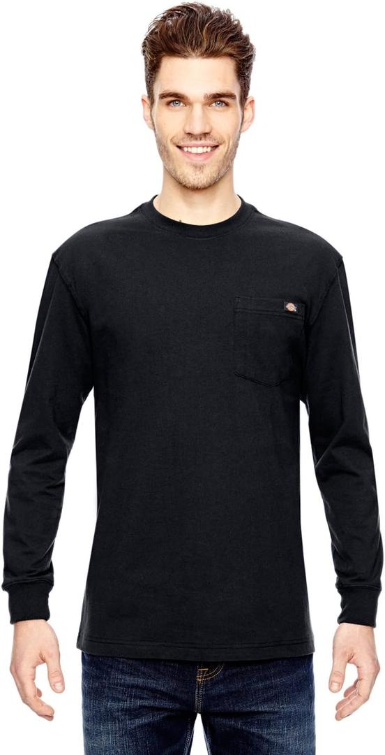 Dickies Big and Tall Men's Long Sleeve Heavyweight Crew Neck (3X-Large, Black)