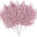 Sherika 24 Pcs Christmas Glitter Stems Artificial Pink Ornament Tree Picks for Christmas Tree Decor, DIY Crafts,Christmas Holiday Decorations, Wreath, Garland, Vase, Wedding and Home Decoration