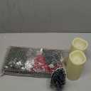 Christmas Centerpiece Arrangement Set Rustic Wood Tray with LED Candles Artificial Christmas Floral Picks and Pine Cones in Wooden Box Tiered Tray Decor with Red Berries Mini Christmas Tree