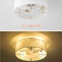Low Profile Ceiling Fans with Lights, 20" Flush Mount Ceiling Fan with Light, Boho Bladeless with 6 Speeds, Rattan Remote Control for Bedroom, Nursery, Living Room