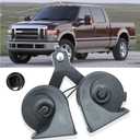 Dual Track Horn Assembly With Bracket Waterproof Compatible with Ford F250 F350 F450 F550 2008-2010 E150 E250 E350 E450 2005-2014 12V 410Hz Replace OE 8C2Z-13832-C 8C2Z13832C