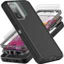 YKHJKLEC for Samsung Galaxy S20 FE 5G Case, [NOT FIT Galaxy S20] with 2Pcs [Nano Explosion-Proof Film & Camera Lens Protector] Military Grade 3 in 1 Heavy Duty Case for Galaxy S20 FE (Black/Grey)