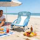 OUTSIDER Low Beach Chair for Adults, 300 lbs Heavy Duty Lightweight Folding Beach Chair with Center Mesh Back for Breathable Support, Cup Holder, Portable Camping Chair for Beach & Outdoor 2PCS