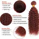 Reddish Brown Bundles Human Hair Copper Curly Hair Extensions Copper Brown Kinky Curly Bundles Double Weft For Women 10 12 14 Inch