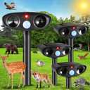 4Pack Solar Ultrasonic Animal Repellent Outdoor Animal Repeller with Motion Detection Cat Deterrent Outdoor Deer Repellent Device Animal Deterrent for Raccoon Squirrel Rabbit Skunk Repellent for Yard