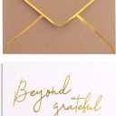 Winoo Design Gold Beyond Grateful Thank You Cards with Envelopes - 36 PK - Thank You Notes with Gold Foil Letterpress 4x6 Inches Blank Note Cards for Business Graduation Wedding Baby Shower