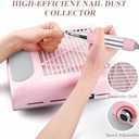 CoFashion Nail Dust Collector for Acrylic Nails Vacuum Machine, 80W Adjustable Vacuum, Electric Nails Filter for Manicure Nail Fan Dust Collector
