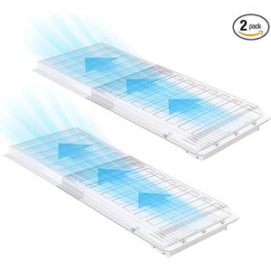 Touri 2 Pack Magnetic Air Vent Extender for Under Furniture, Upgraded Thickened Floor Vent Deflectors for Home Floor, Thick PET Material, Fits 10" to 12" Floor Registers, Extends up to 28" Long