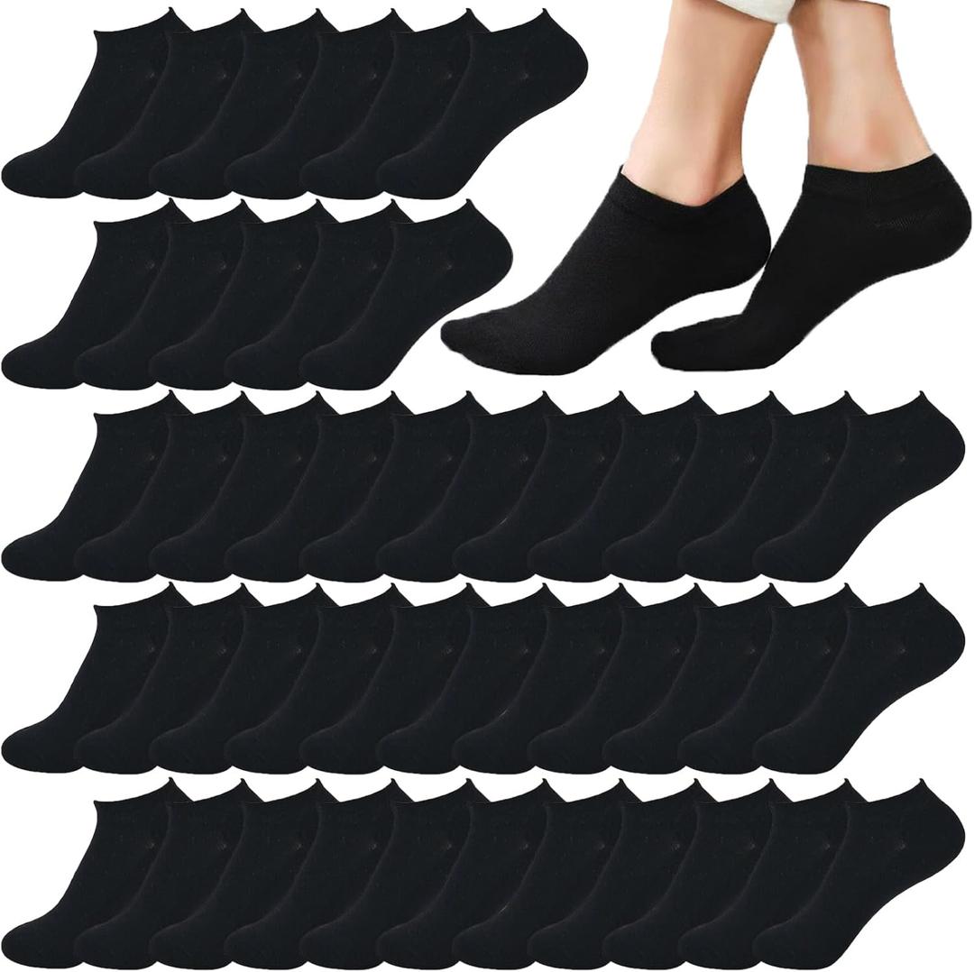 12-30 Pairs Low Cut Ankle Socks for Women No Show Casual Breathable Athletic Socks Bulk for Sport