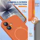 Miracase Magnetic for iPhone 17 Case, Compatible with MagSafe, Integrated Silicone Camera Control Cover, 3.0mm Thicken Shockproof Drop Protection Phone Case for 17,Orange