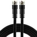 GE RG6 Coaxial Cable, 15 Ft. F-Type Connectors, Double Shielded Coax, Input Output, Low Loss Coax, Ideal for TV Antenna, DVR, VCR, Satellite Receiver, Cable Box, Home Theater, Black, 33627