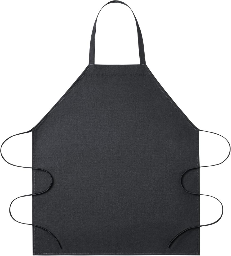 Classic Full-Length Bib Apron  Durable & Easy-Care Chef Apron for Kitchen, Restaurant & Caf (Gray)