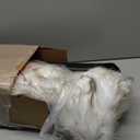 PAW Brands PupRug Orthopedic Dog Bed for Large Dogs with Fluffy Soft Faux Fur and Memory Foam for Joint Pain Relief, Machine Washable and Waterproof Couch Bed, White with Brown Accents, Medium