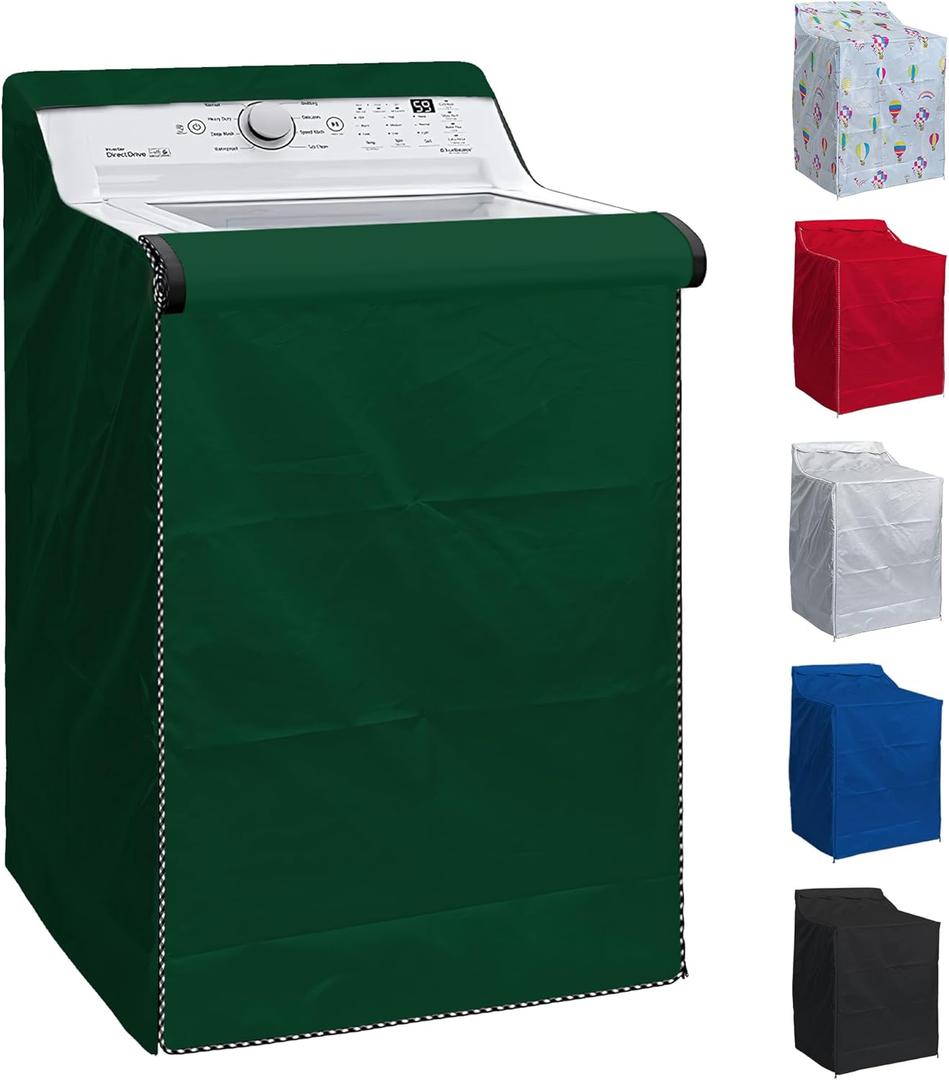 BlueStars Washing Machine Cover For Top-load - Premium Outdoor Protection For Most Washer Dryer Cover - W29x D28x H43 (Green)