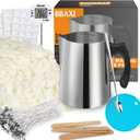 BBAXI Candle Making kit Supplies，Nature Soy Wax DIY Craft Tools with 32oz Candle Making Pouring Pot, 16oz Soy Wax, Wooden Wick Holders, Candle Wicks, Stickers, Thermometer and Spoon for Beginners Adults