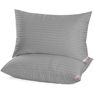 EIUE Bed Pillows for Sleeping 2 Pack Queen Size，Super Soft Down Alternative Microfiber Filled Pillows,Pillows for Side and Back Sleepers,20 x 30 Inches,Dark Gray