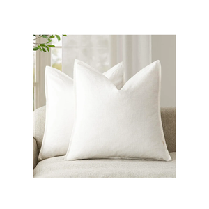 NEATERIZE Premium Velvet Pillow Covers 22x22 White - Washable Decorative Fabric Throw Pillow Covers for Couch or Bed - Set of 2