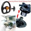 BestTeam Universal Steering Wheel Snap Off Quick Release Hub Adapter Boss Kit With 6-hole Steering Wheel Hub (Red)