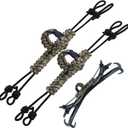 Deer Call Silencer Black Rack Rattling Antlers Silencer Rattling Deer Antlers Silent Carry Harness for Deer Hunting (Army Green-2 Pack)