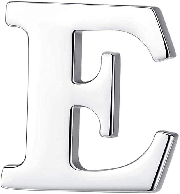 6 Pack Monogram Alphabet Letter E Brooch Pins, 0.8 inches Silver Initial Clothespins Lapel Pin Badge Collar for Men and Women Crafts, Custom Name, Accessories, Embellishment