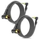 EMK Dual 90 Angle MIDI Cable 2-Pack, 3.5mm TRS to 5-Pin DIN, Right-Angle Connectors for Synth/Keyboard/Controller (4ft/1.2m)
