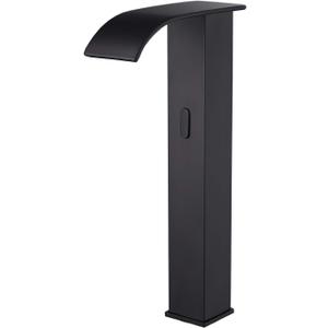 GGStudy Automatic Sensor Matte Black Touchless Bathroom Vessel Sink Faucet Vanity Faucets Hands Free Waterfall Bathroom Water Tap with Control Box and Temperature Mixer (Tall) GGStudy Automatic Sensor Matte Black Touchless Bathroom Vessel Sink Faucet Vanity Faucets Hands Free Waterfall Bathroom Water Tap with Control Box and Temperature Mixer (Tall)