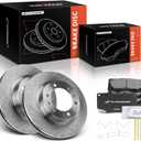 A-Premium 12.56 inch(319 mm) Front Vented Disc Brake Rotors + Ceramic Pads Kit Compatible with Select Toyota Models - 4Runner 2003-2009, FJ Cruiser 2007-2014, Tacoma 2005-2021, 6-PC Set