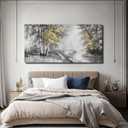SOUGUAN Wall Art for Bedroom Forest Canvas Art Hand Painted Artwork Gold Plant Pictures for Living Room Office Home Decoration 30x60 Inch