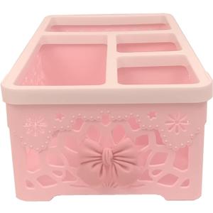 New Pink Cute Storage Box Multi Purpose Storage Box Basket (Bowknot B)