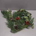 BLOSMON Christmas Garland for Table Decorations: 6.2 Ft Prelit Glitter Garland for Mantle Stairs Railing - 12 Light Modes Remote Timer - Red Berries Pine Cones Eucalyptus Garlands for Door Staircase
