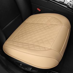 2pcs Car Seat Covers for Upgrade Leather,Car Seat Protector Water Proof Material,No Slip Soft,Side Wrapping,Bottom Seat Covers Universal for Most Automotive,Vans,Trucks,Suvs (Beige)