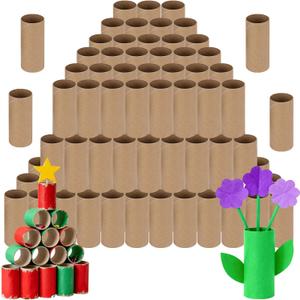 100 Pack Toilet Paper Rolls for Crafts Round Thick Cardboard Tubes Empty Paper Towel Rolls for Crafts Arts 3.7inch x 1.55inch (Brown-100pc)