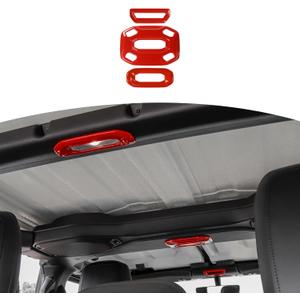 RT-TCZ for Jeep JL Red Dome Light Cover Trim for Jeep Wrangler JL Gladiator JT 2018-2023 Red Interior Accessories 3pcs