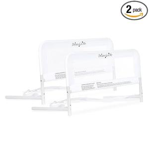 Dream On Me Lightweight Mesh Security Adjustable Bed Rail Double Pack with Breathable Mesh Fabric in White, 2 Count (Pack of 1)