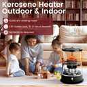 9,000 BTU Kerosene Heater, Kerosene Heaters for Indoor Use, Non Electric Portable 2 in 1 Stove & Heater for Camping, Garage, Home, and Emergency Use, Black