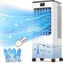 Portable Air Conditioners, Evaporative Air Cooler with Remote & LED Display, 120 Oscillation, 12H Timer, 3 Speeds & 4 Modes, 60W Energy-Efficient, Windowless Swamp Cooler for Bedroom Office Garage